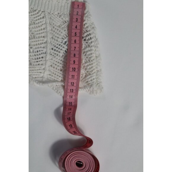 Forever 21 Crochet Knit White Cami Top‎ with Scalloped Hem & Adjustable Straps L - Picture 10 of 10